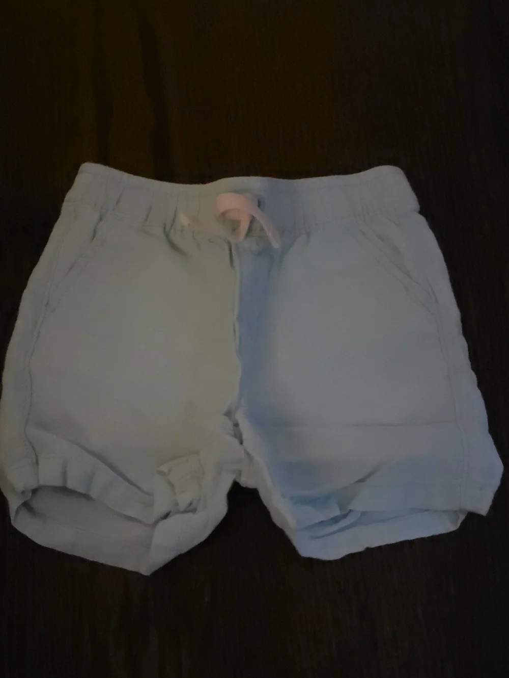 GAP Baby Blue Cotton Drawstring Shorts with Pink Tie